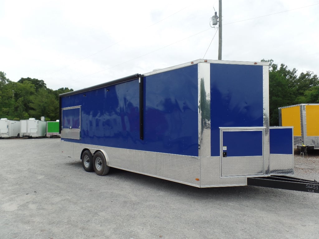 8.5' x 24' Blue Catering Event Concession Food Trailer