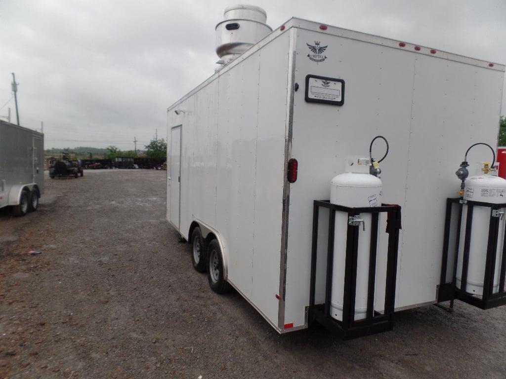 8.5' x 18' White Food Concession Catering Trailer With Appliances