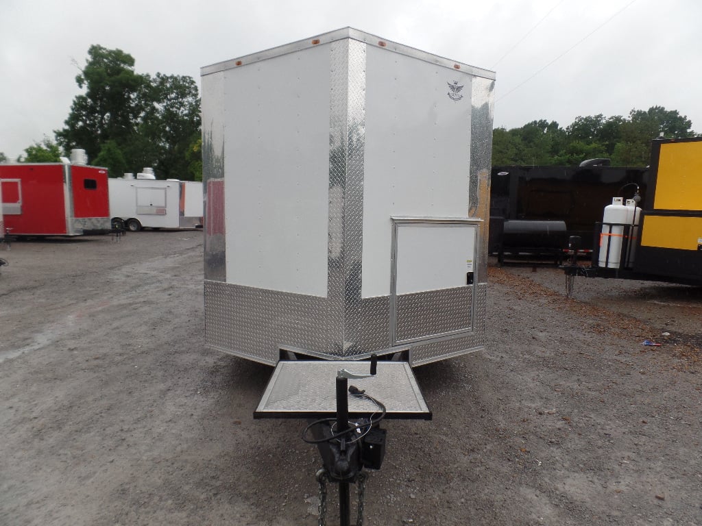 8.5' x 18' White Food Concession Catering Trailer With Appliances