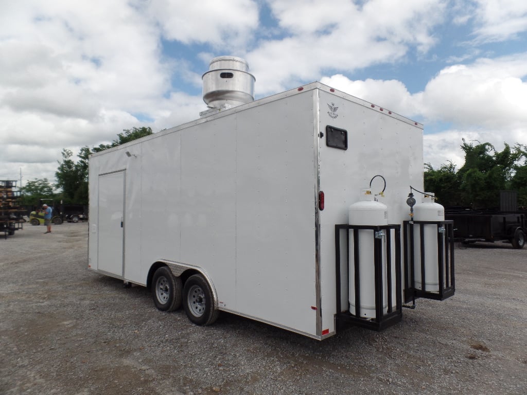 8.5' x 20' White Food Event Concession Trailer With Appliances