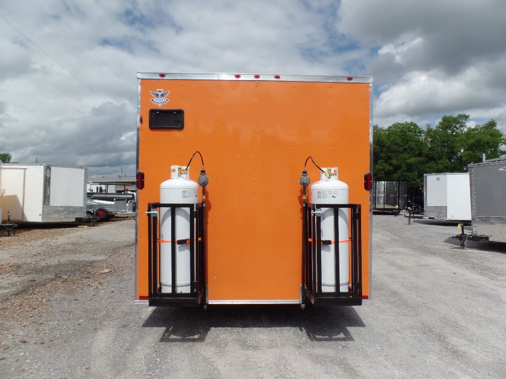 8.5' x 20' Orange And Black Food Concession Trailer With Appliances