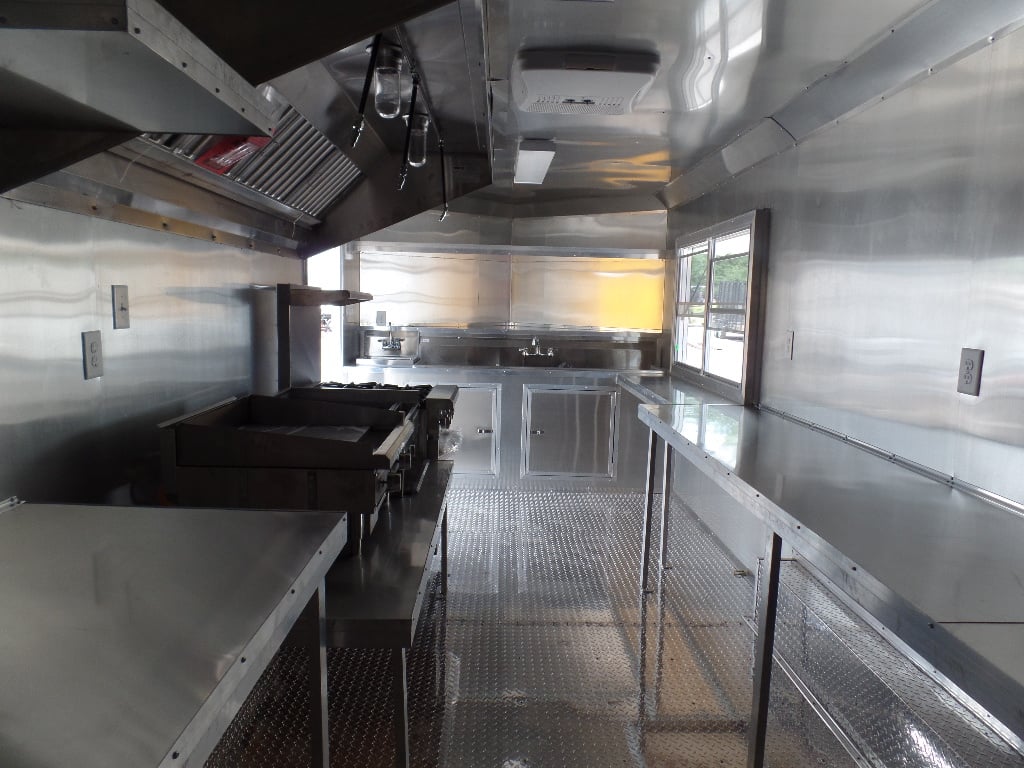 8.5' x 20' Orange And Black Food Concession Trailer With Appliances