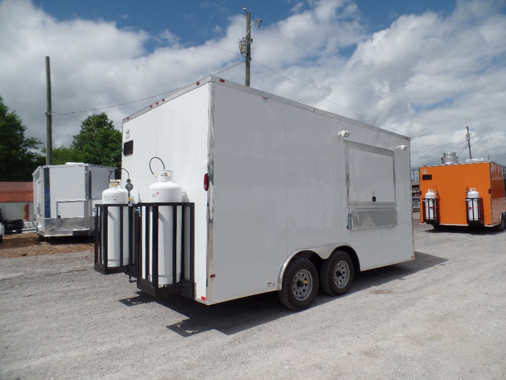 8.5' x 16' White Concession Food Event Trailer With Appliances