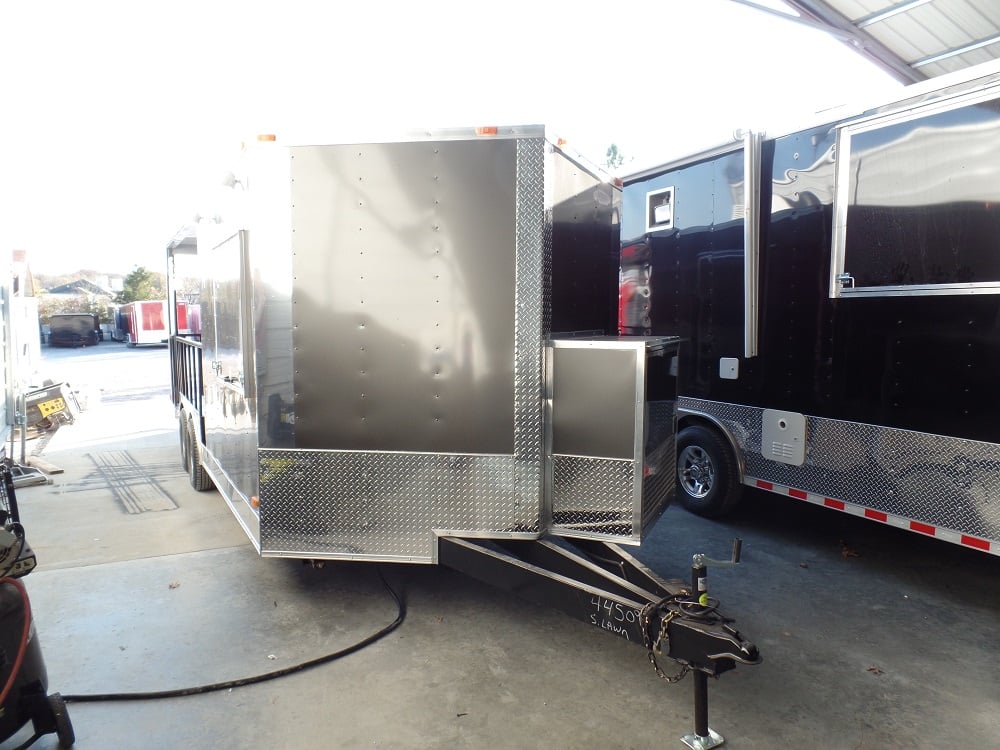 8.5' x 20' Concession Food Trailer Charcoal Grey Event Catering