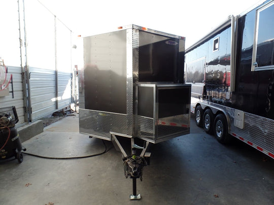 8.5' x 20' Concession Food Trailer Charcoal Grey Event Catering