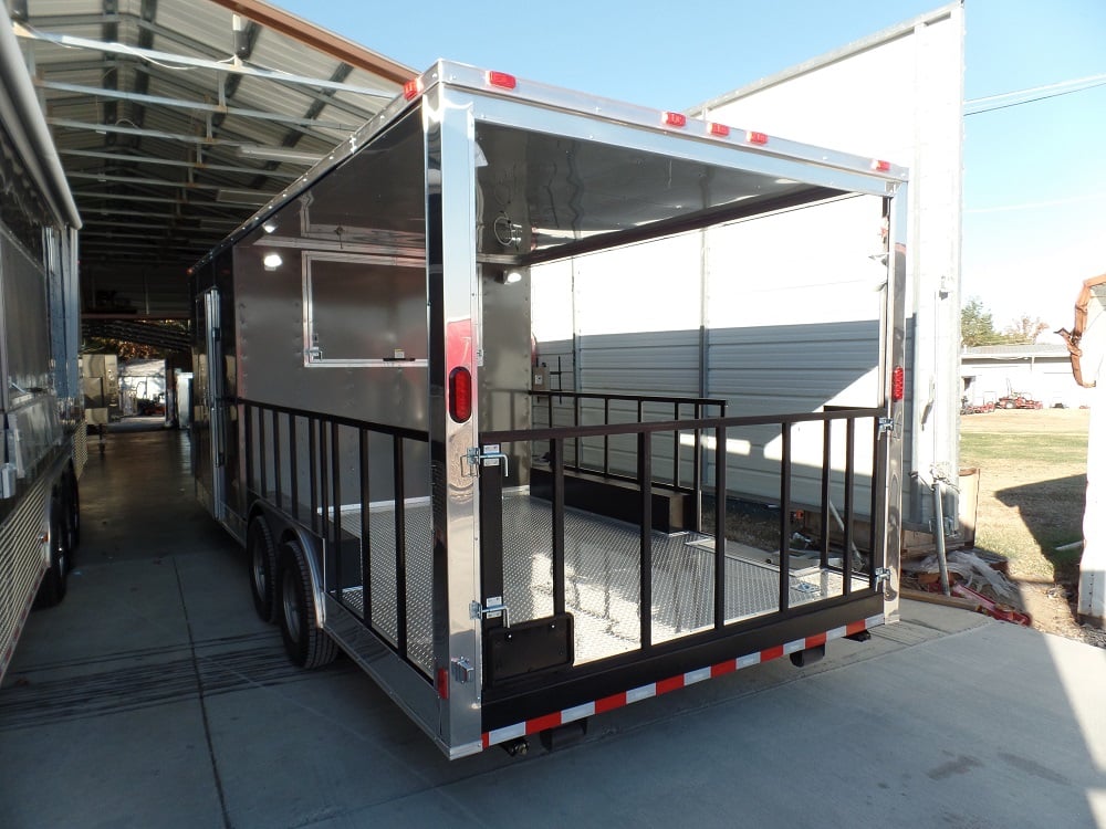 8.5' x 20' Concession Food Trailer Charcoal Grey Event Catering