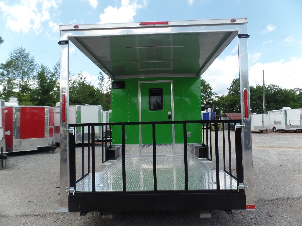 8.5' x 32' Lime Green Catering Food Concession Trailer