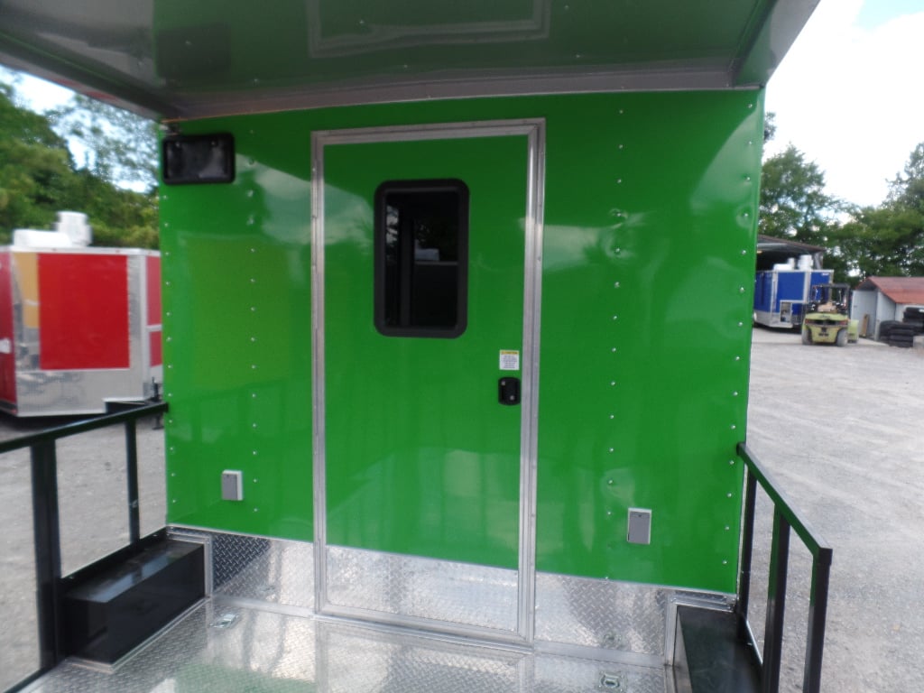 8.5' x 32' Lime Green Catering Food Concession Trailer