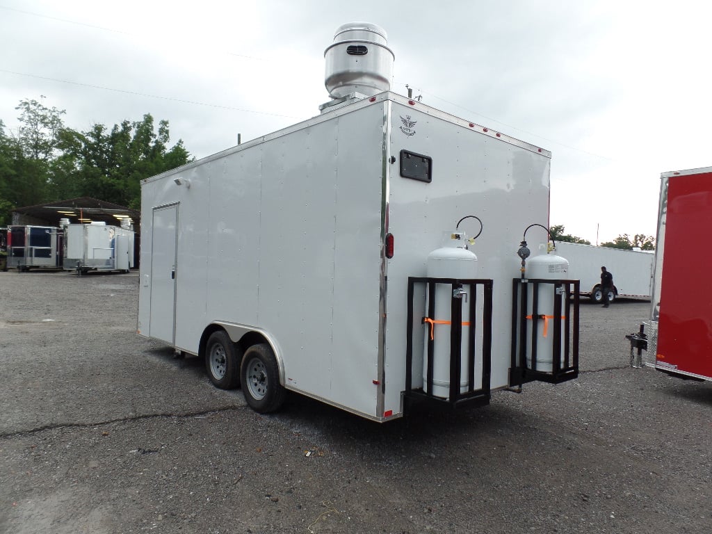 8.5' x 18' White Concession Food Trailer With Appliances