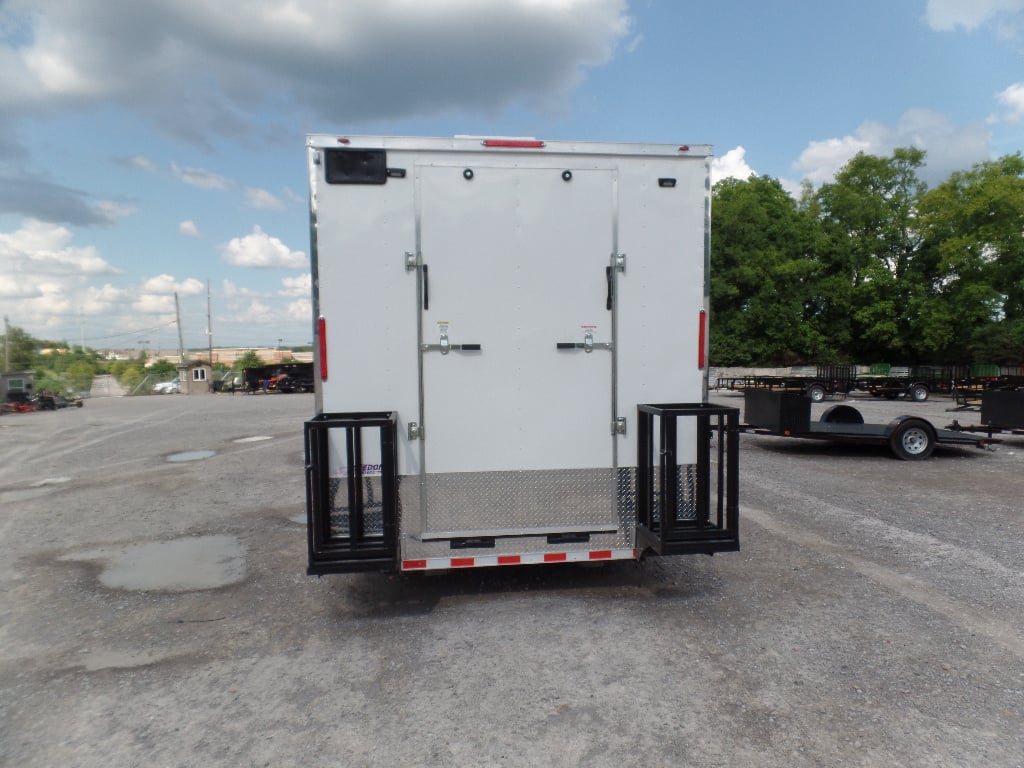 8.5' x 40' White Goose-neck Concession Food Trailer