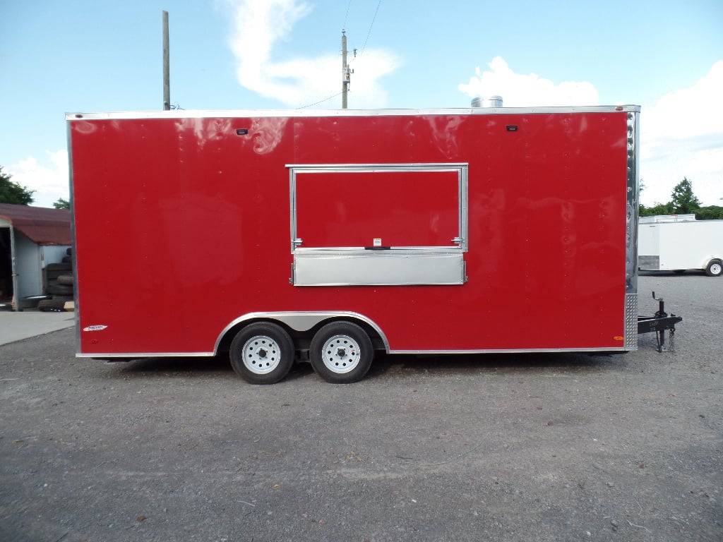 8.5' x 20' Red Food Catering Event Concession Trailer