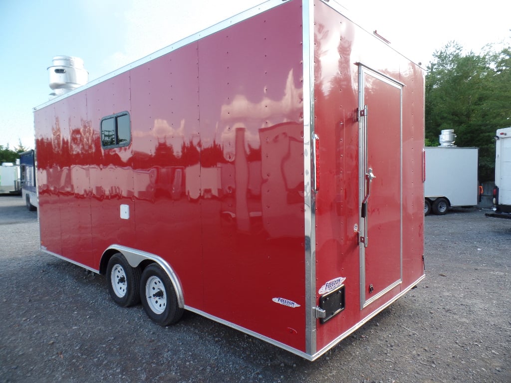 8.5' x 20' Red Food Catering Event Concession Trailer