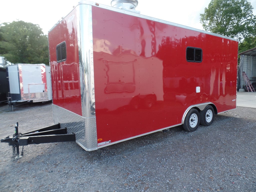 8.5' x 20' Red Food Catering Event Concession Trailer