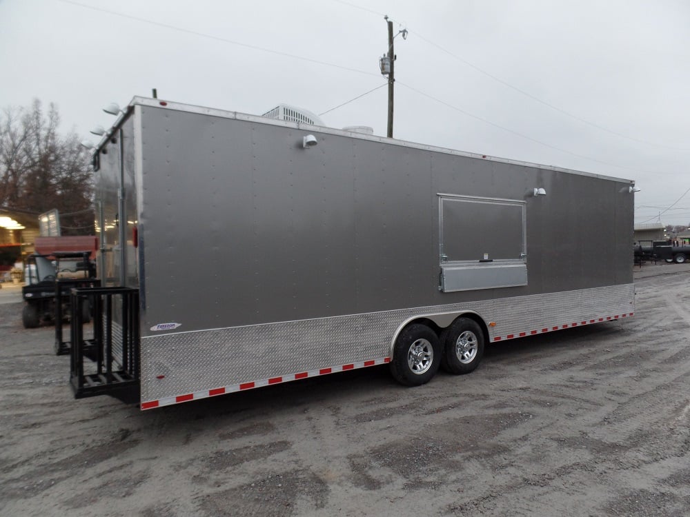 8.5' x 30' Concession Food Trailer Light Pewter Event Catering