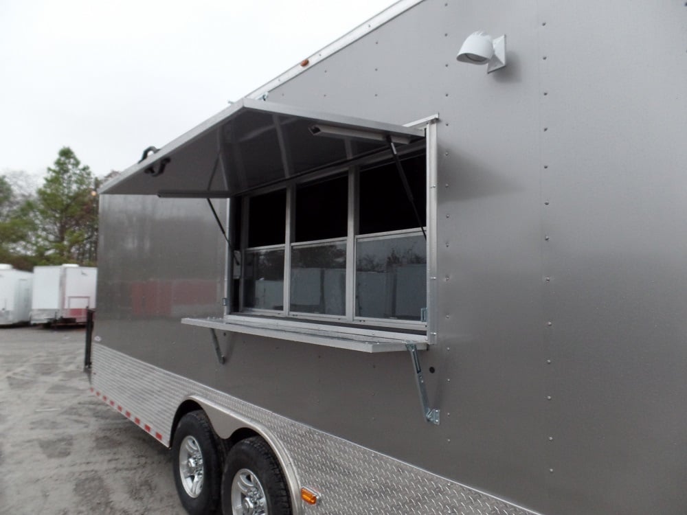 8.5' x 30' Concession Food Trailer Light Pewter Event Catering