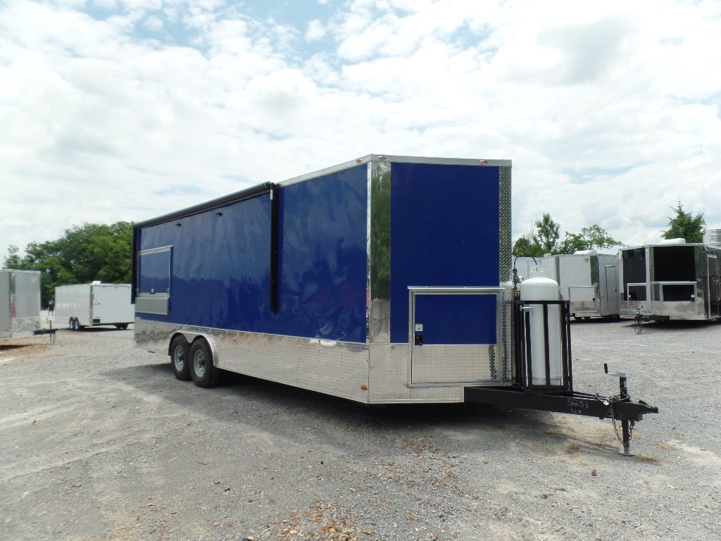 8.5' x 24' Blue Concession Food Trailer With Appliances