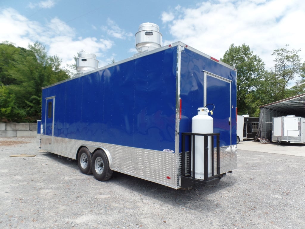 8.5' x 24' Blue Concession Food Trailer With Appliances