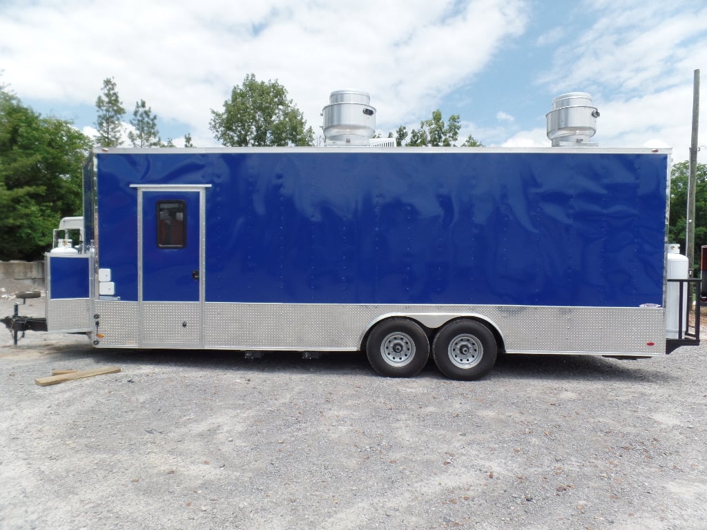 8.5' x 24' Blue Concession Food Trailer With Appliances