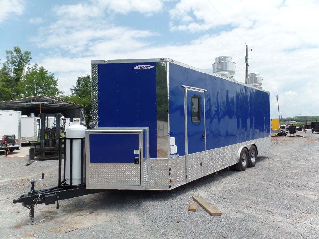 8.5' x 24' Blue Concession Food Trailer With Appliances