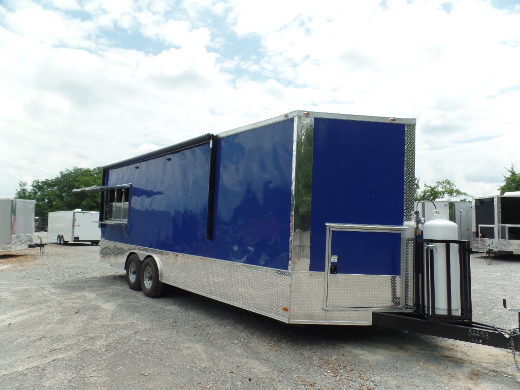 8.5' x 24' Blue Concession Food Trailer With Appliances