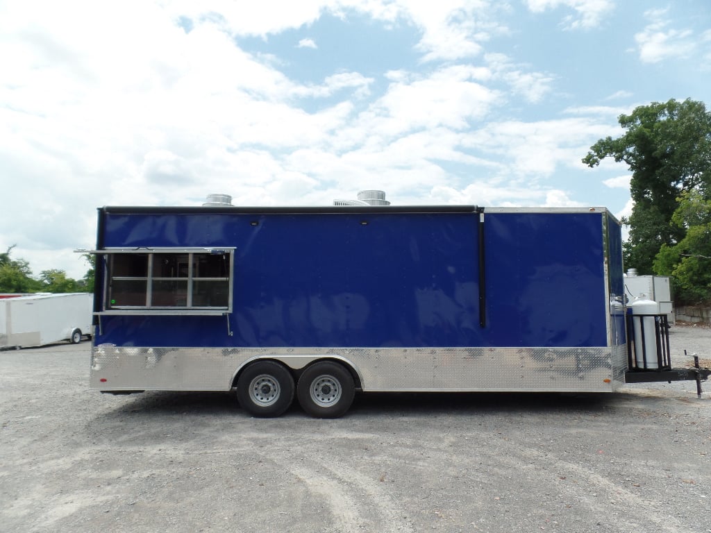 8.5' x 24' Blue Concession Food Trailer With Appliances