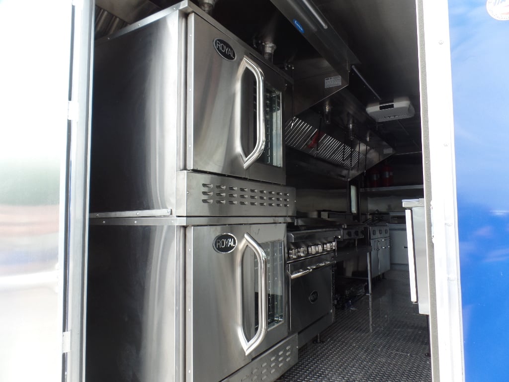 8.5' x 24' Blue Concession Food Trailer With Appliances