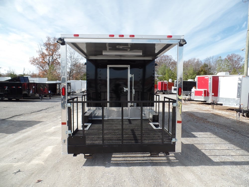 8.5' x 24' Concession Food Trailer Black BBQ Event