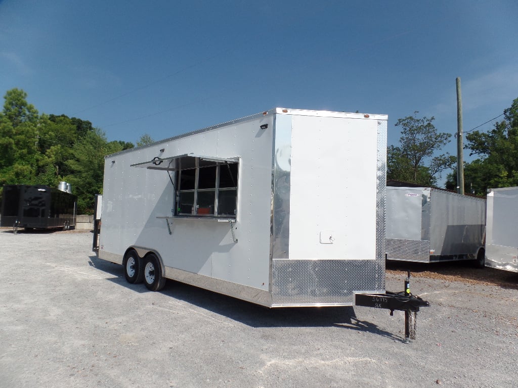 8.5' x 20' White Pizza Concession Food Trailer