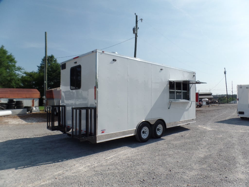 8.5' x 20' White Pizza Concession Food Trailer