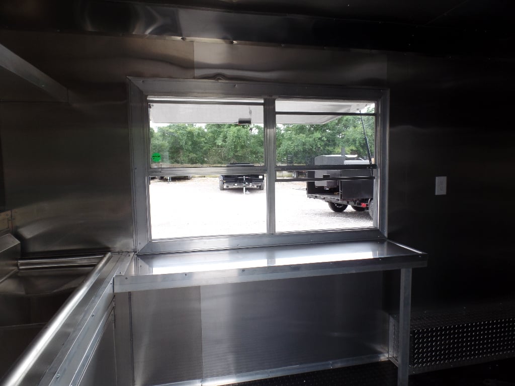 8.5' x 18' Black Food Catering Concession Trailer