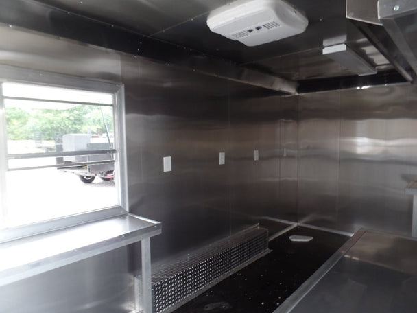 8.5' x 18' Black Food Catering Concession Trailer