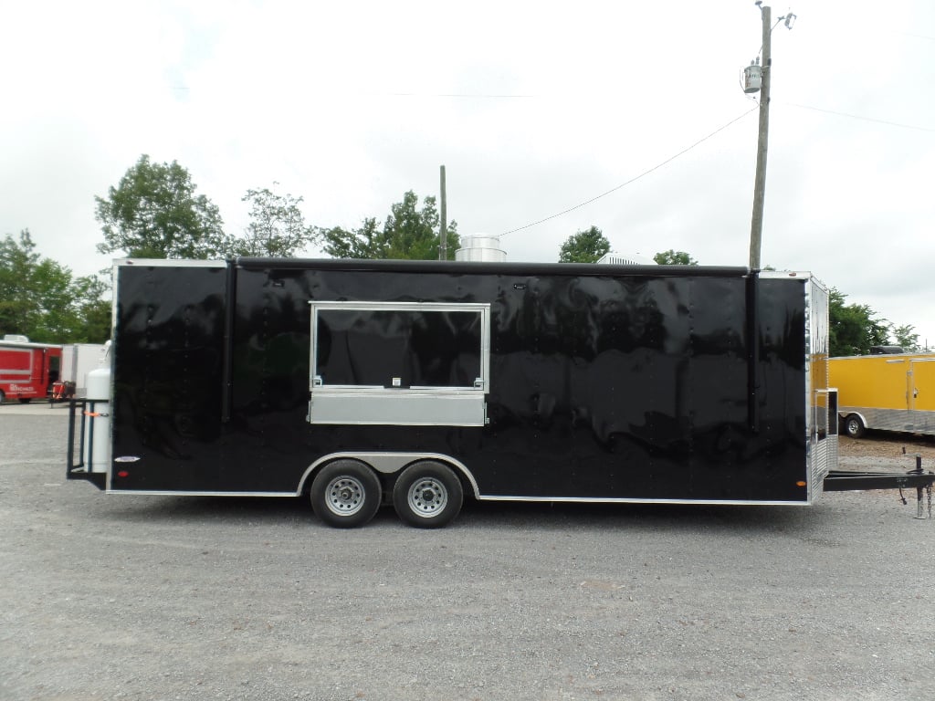 8.5' x 24' Black Food Concession Trailer With Appliances