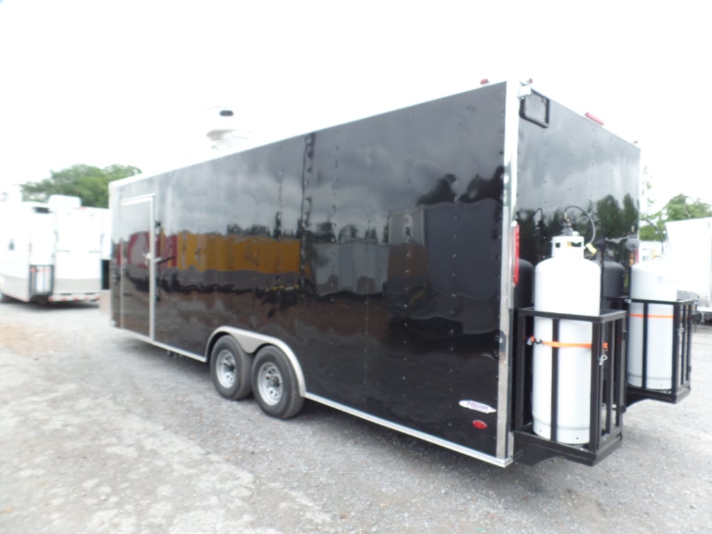 8.5' x 24' Black Food Concession Trailer With Appliances