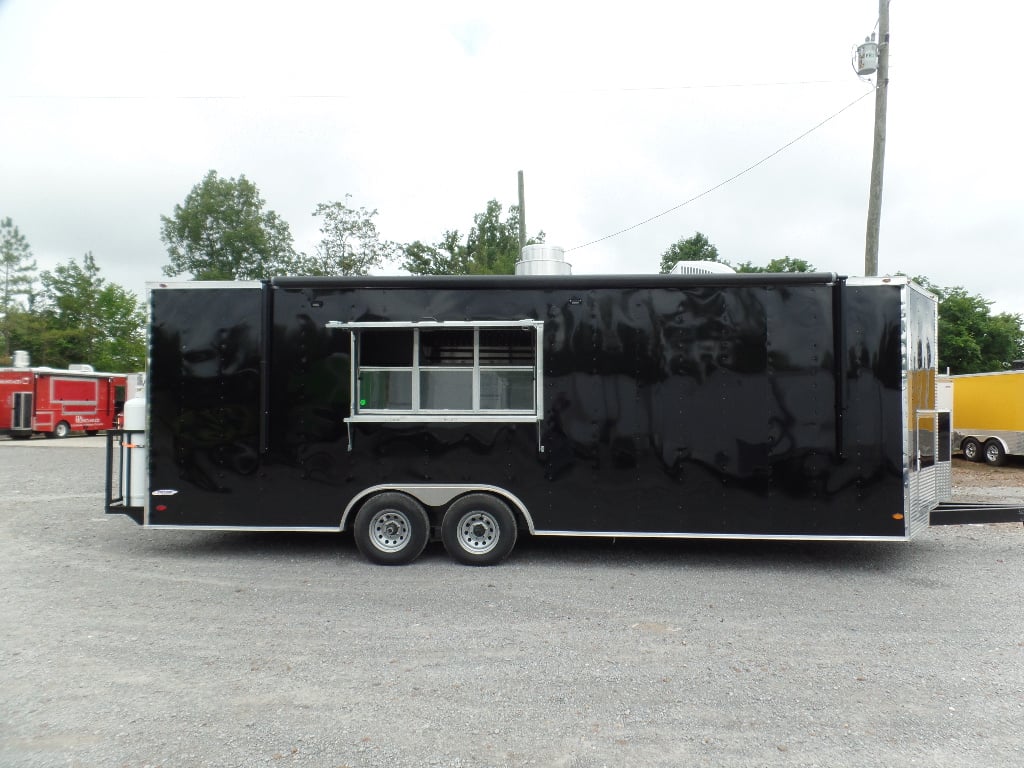 8.5' x 24' Black Food Concession Trailer With Appliances