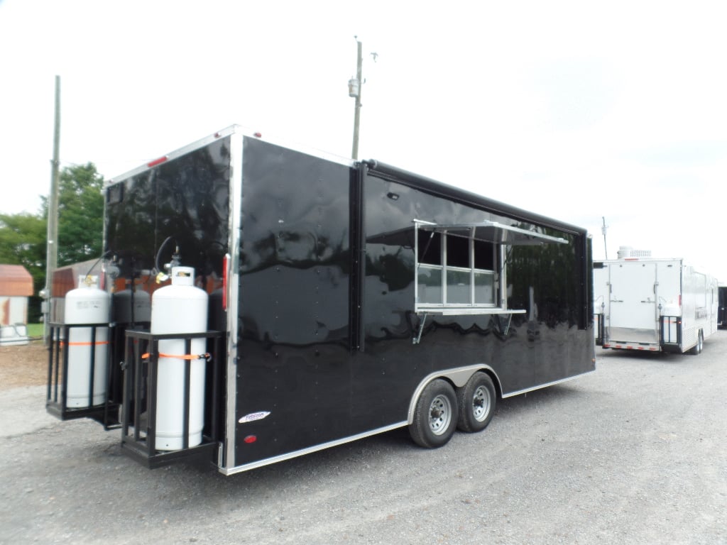 8.5' x 24' Black Food Concession Trailer With Appliances