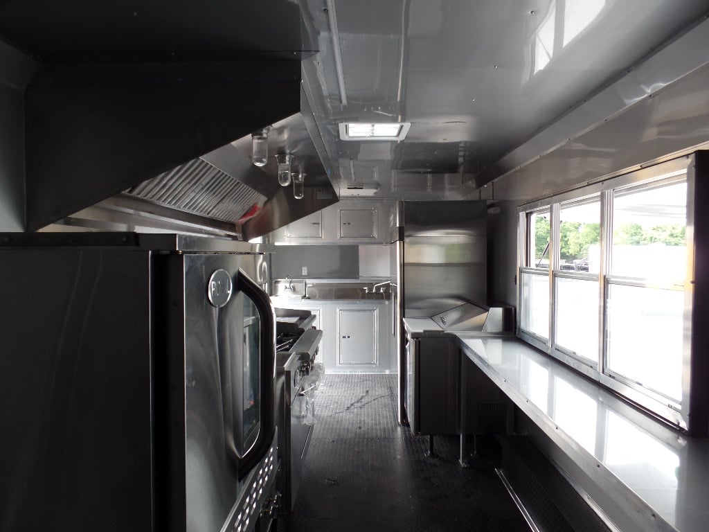 8.5' x 24' Black Food Concession Trailer With Appliances