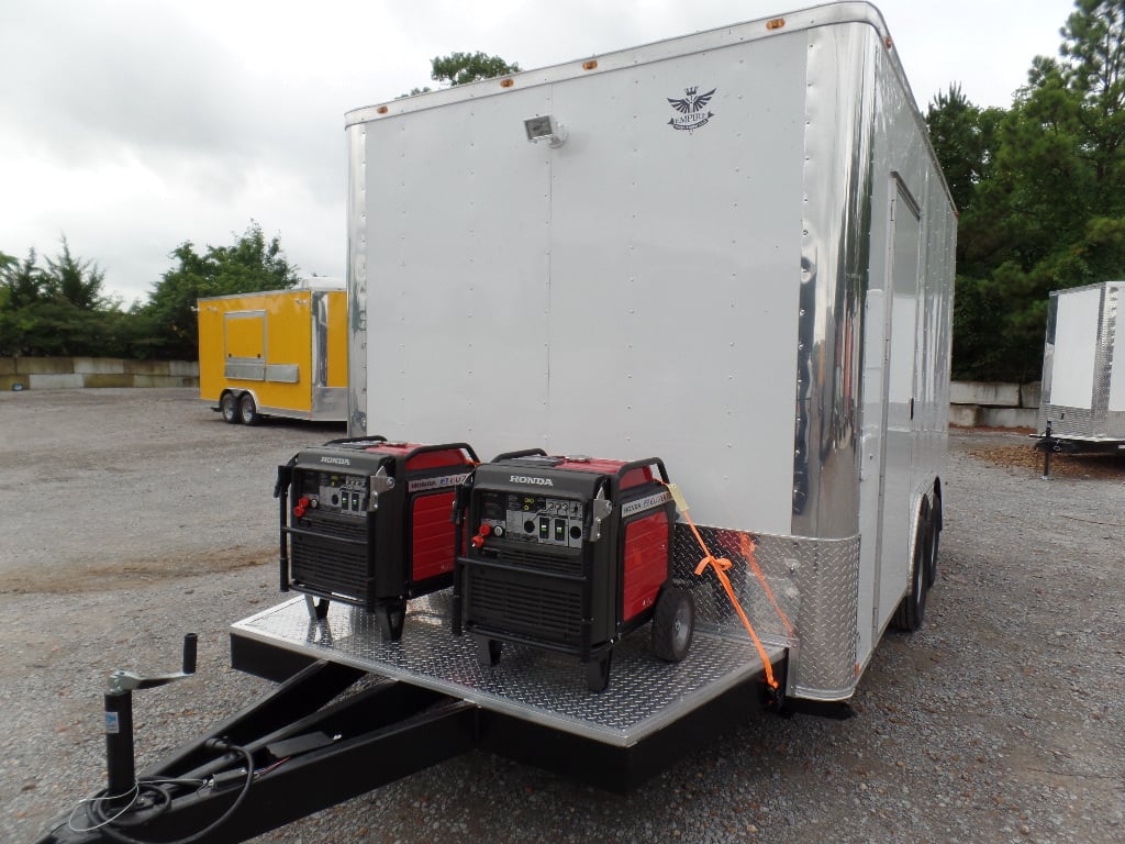 8.5' x 14' White Food Concession Trailer With Appliances