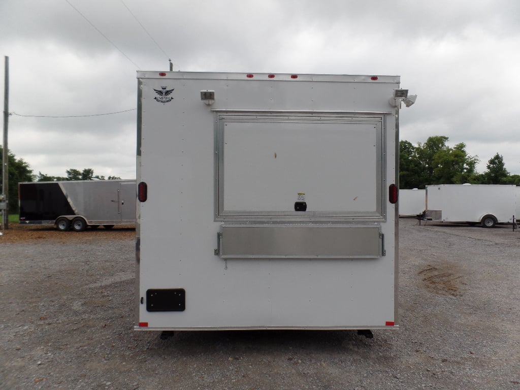 8.5' x 14' White Food Concession Trailer With Appliances