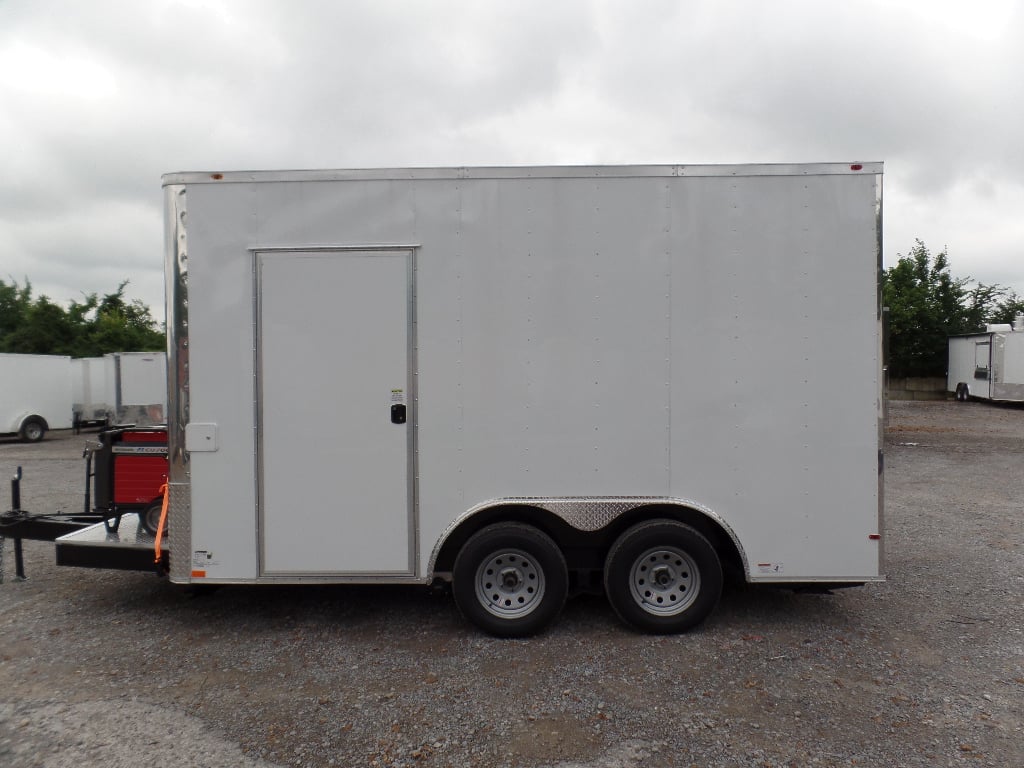 8.5' x 14' White Extended Main Frame Concession Food Trailer