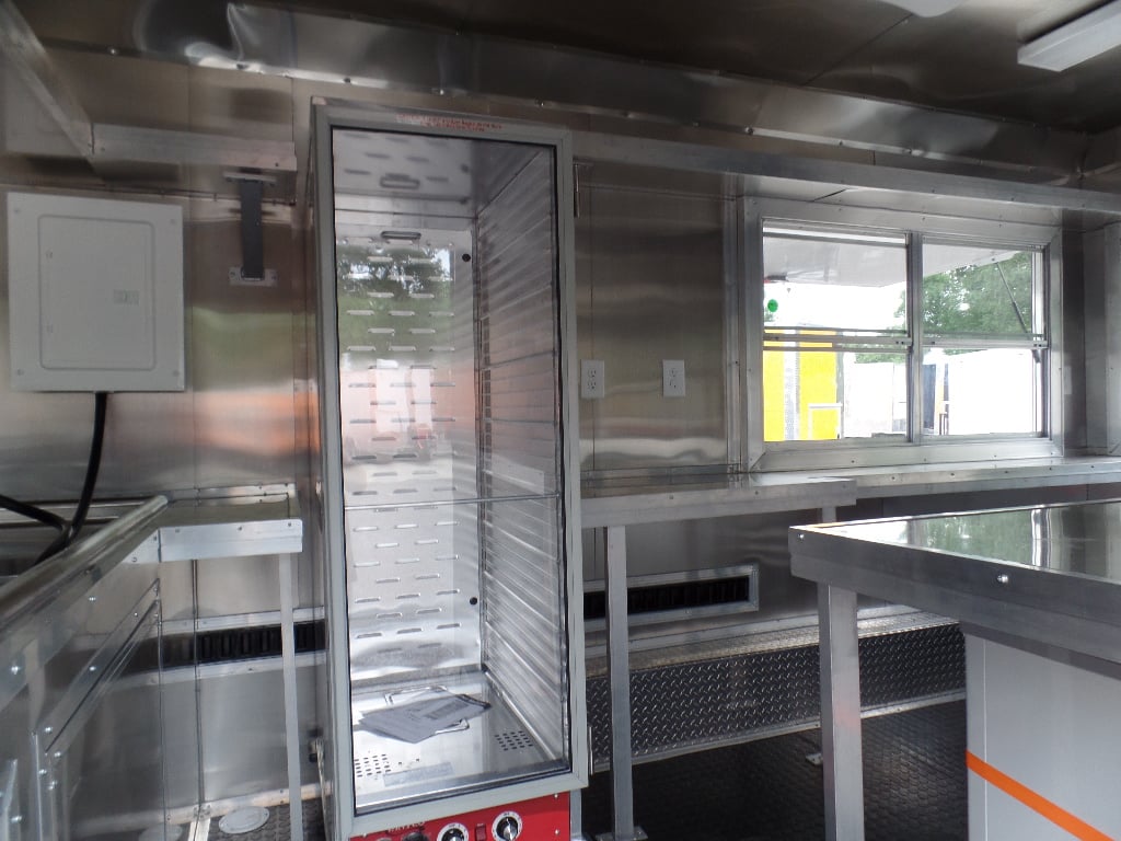 8.5' x 14' White Food Concession Trailer With Appliances