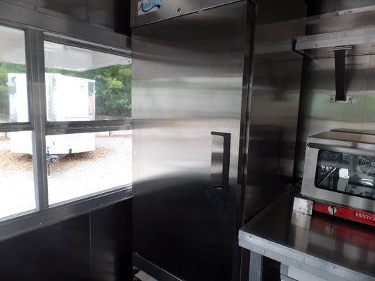 8.5' x 14' White Food Concession Trailer With Appliances