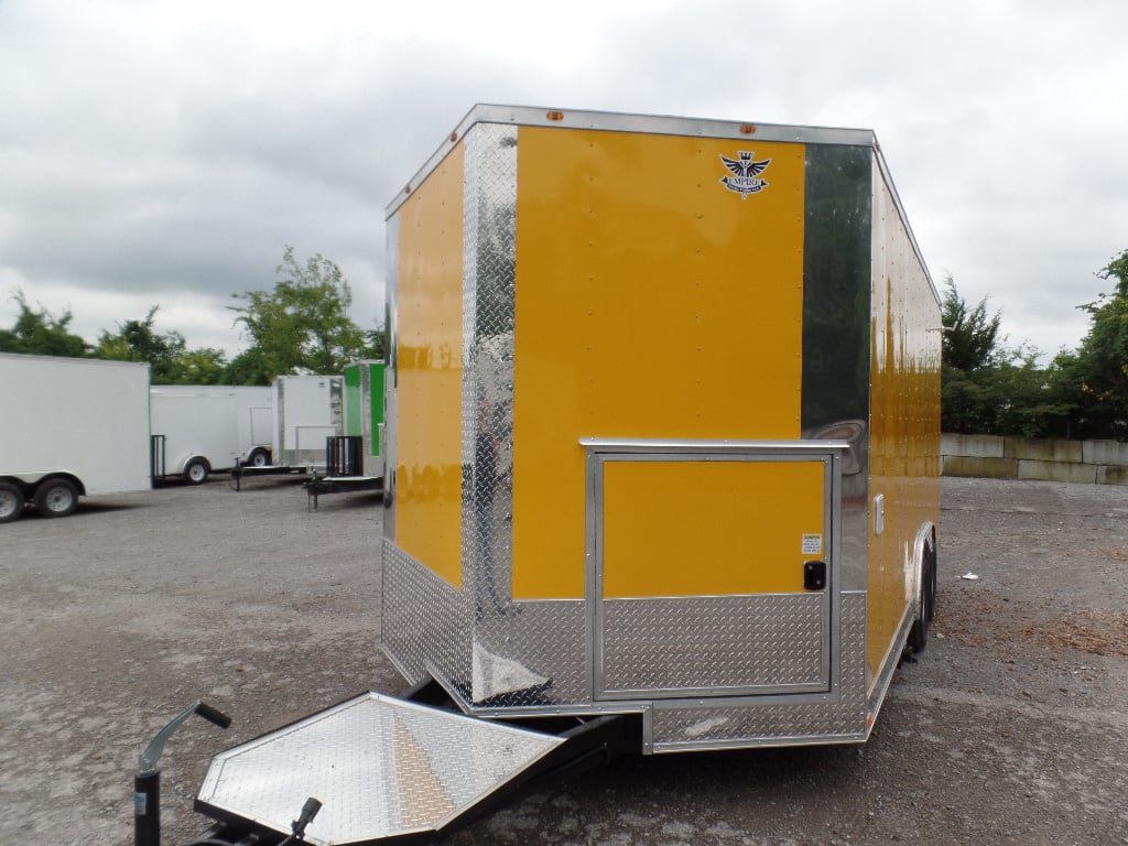 8.5' x 17' Yellow Concession Food Trailer