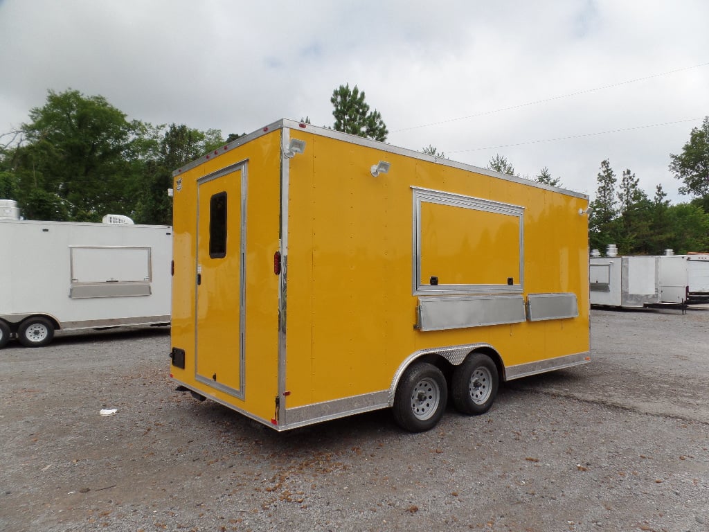 8.5' x 17' Yellow Concession Food Trailer