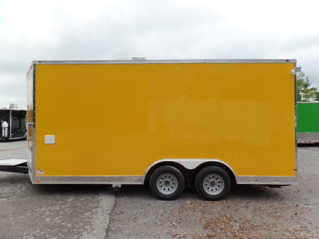 8.5' x 17' Yellow Concession Food Trailer