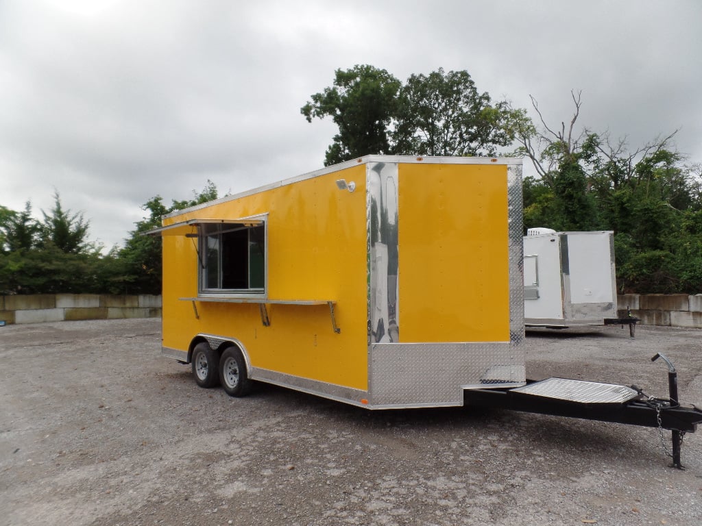 8.5' x 17' Yellow Concession Food Trailer