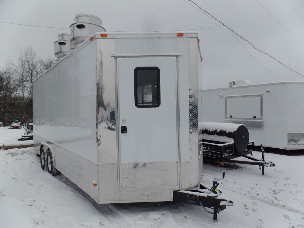 8.5' x 20' Concession Food Trailer White Event Catering