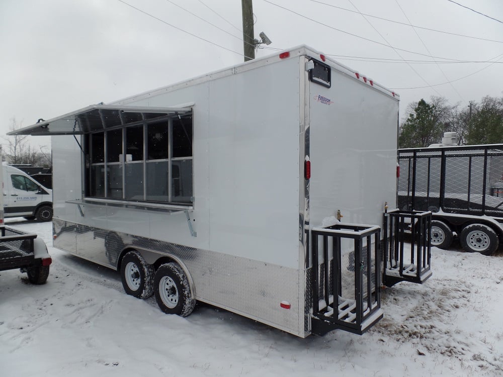 8.5' x 20' Concession Food Trailer White With Appliances