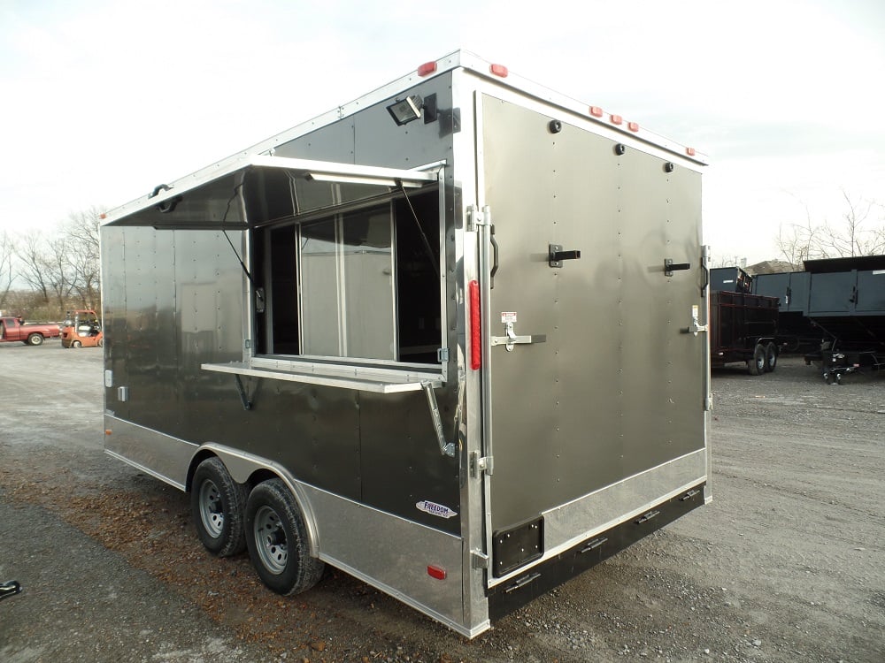 8.5' x 17' Concession Trailer Charcoal Grey Food Event Catering