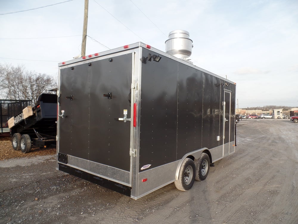 8.5' x 17' Concession Food Trailer Charcoal Grey