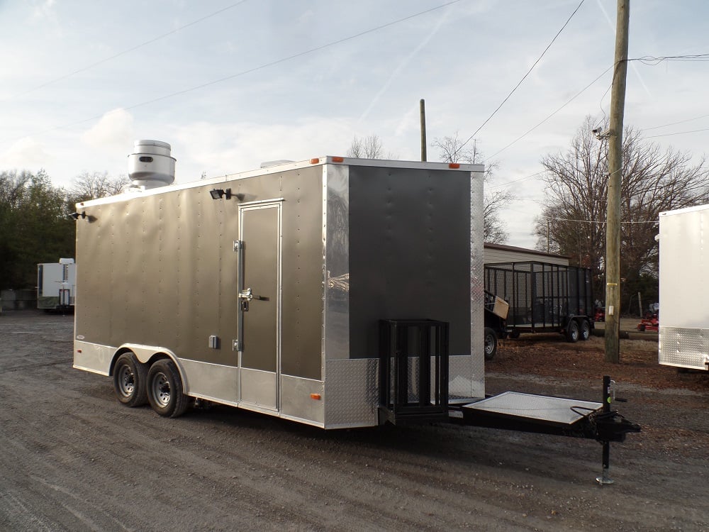 8.5' x 17' Concession Trailer Charcoal Grey Food Event Catering